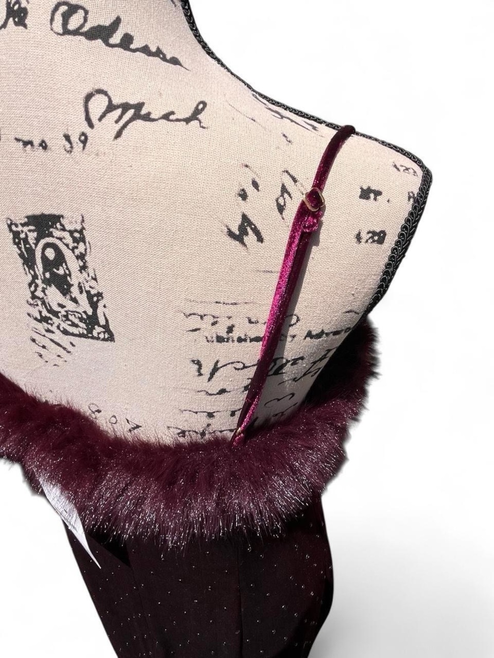 Zara Burgundy Velvet Spaghetti-Strap Midi Dress - Picture 6 of 8